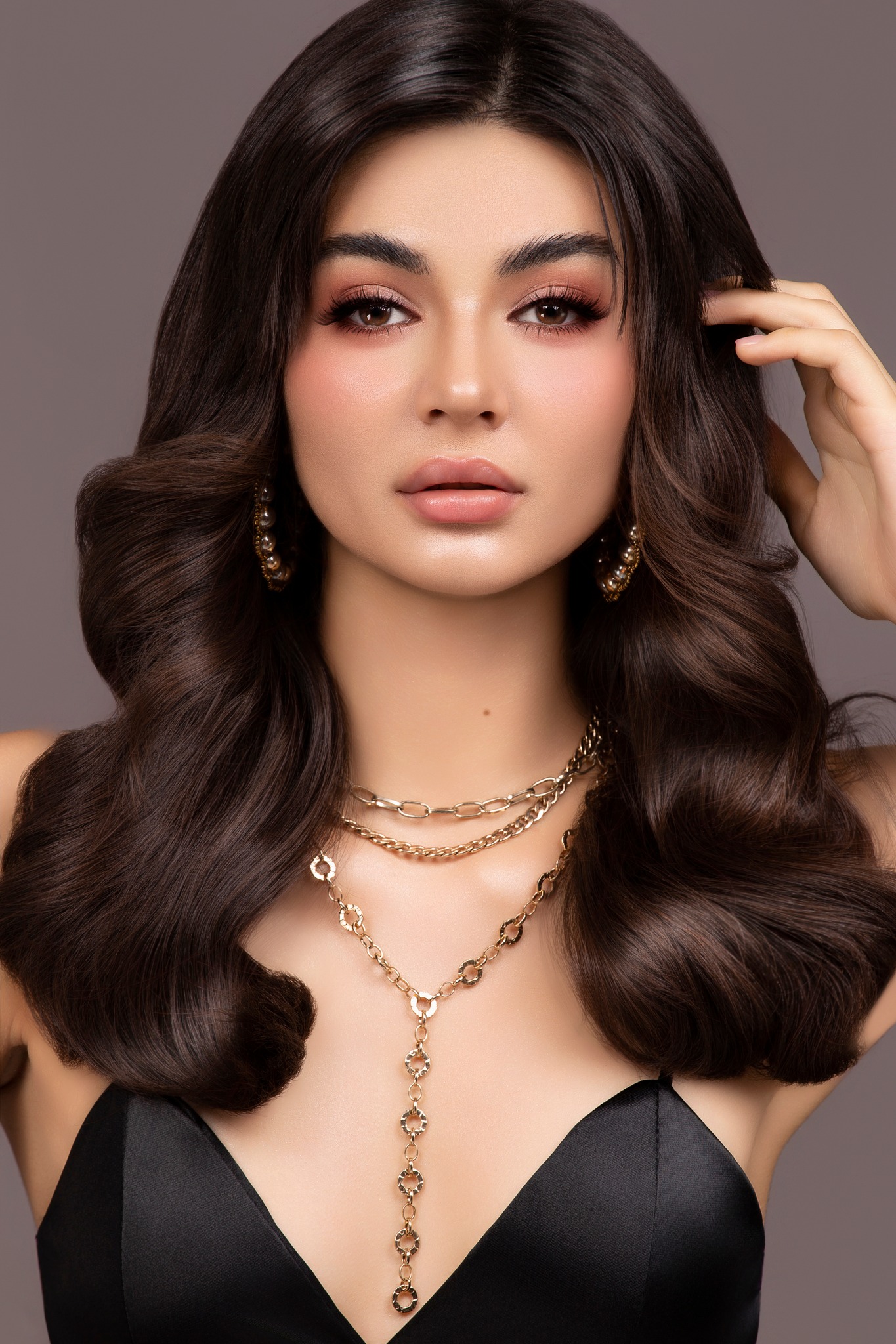Model portrait in studio lighting